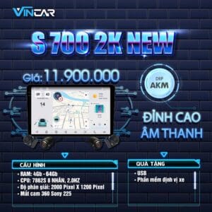 MÀN HÌNH ANDROID VINCAR S700 PRO 2K 360