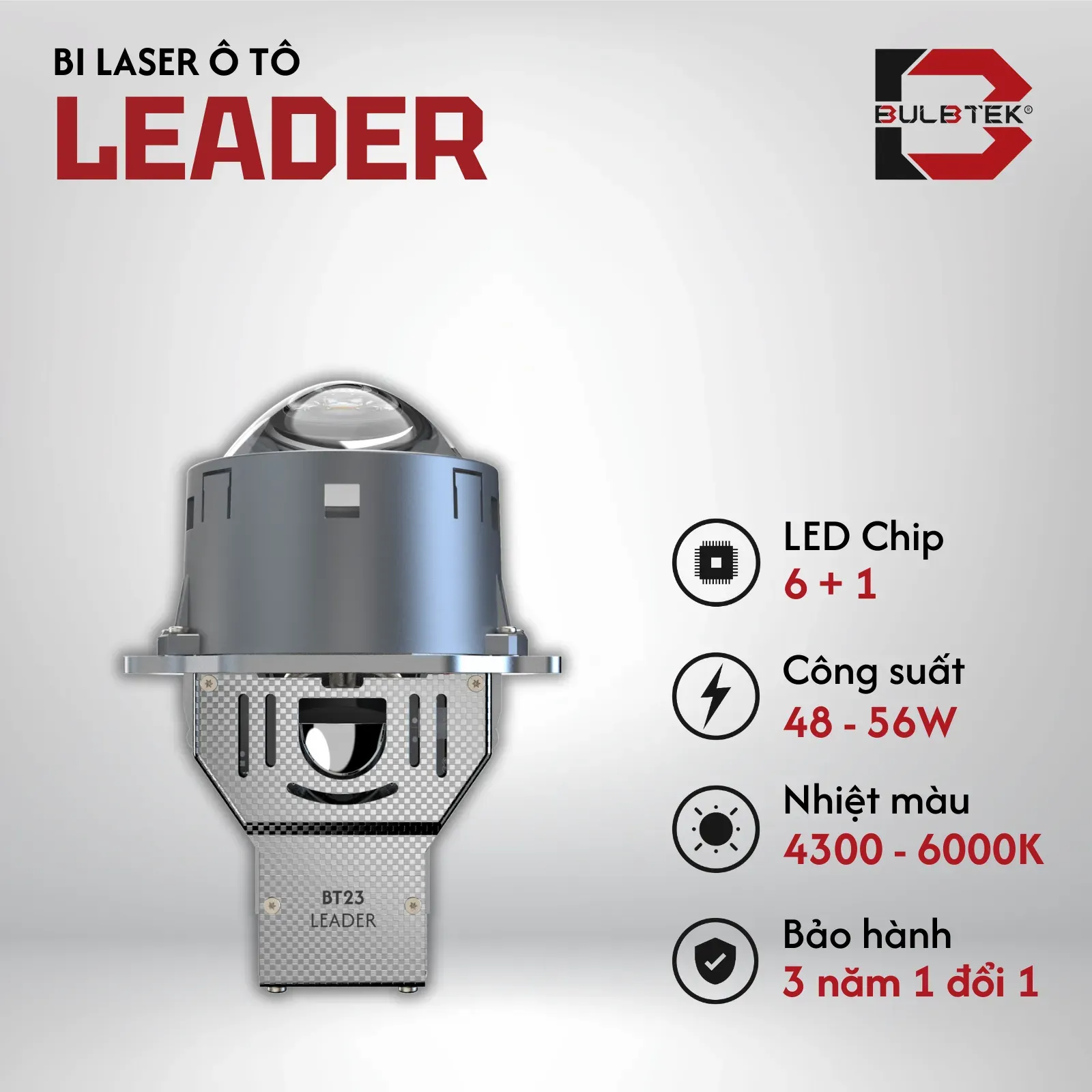 BI LASER Ô TÔ LEADER BULBTEK HIỆU SUẤT TỐT