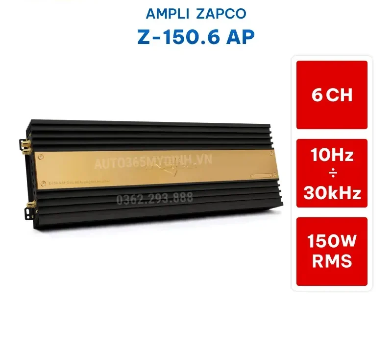 Ampli ZAPCO Z-150.6 AP 6 kênh chính hãng