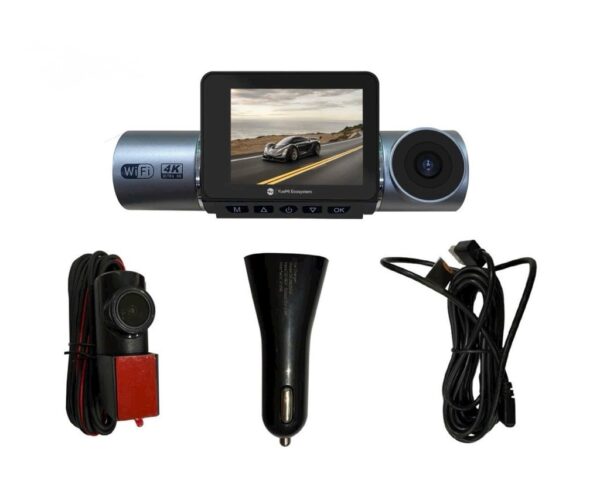 High-resolution dashboard camera for vehicle safety and recording.